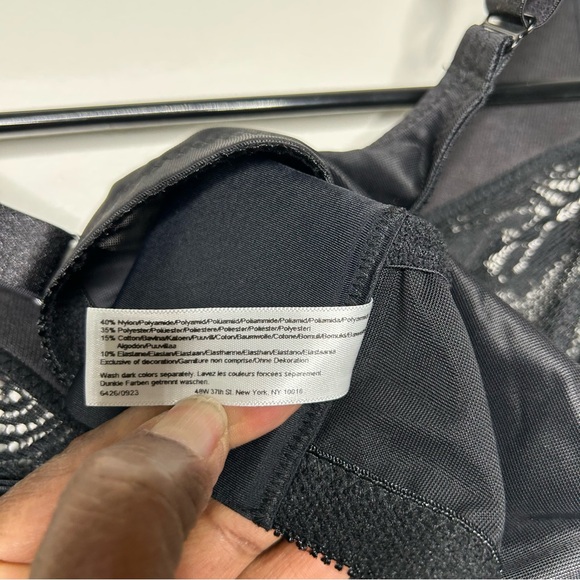 Glamorise Elegant Black Lace Women's Bra with Adjustable Straps Size 48F. - Picture 11 of 13